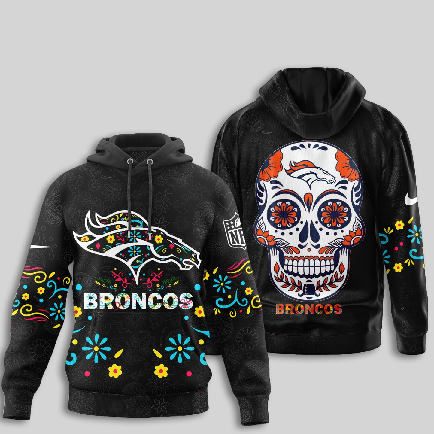 Denver Broncos | Premium Dia de los Muertos Limited Editions Hoodie MM