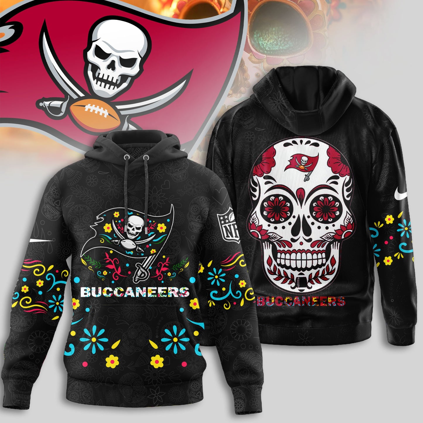 Tampa Bay Buccaneers | Premium Dia de los Muertos Limited Editions Hoodie MM