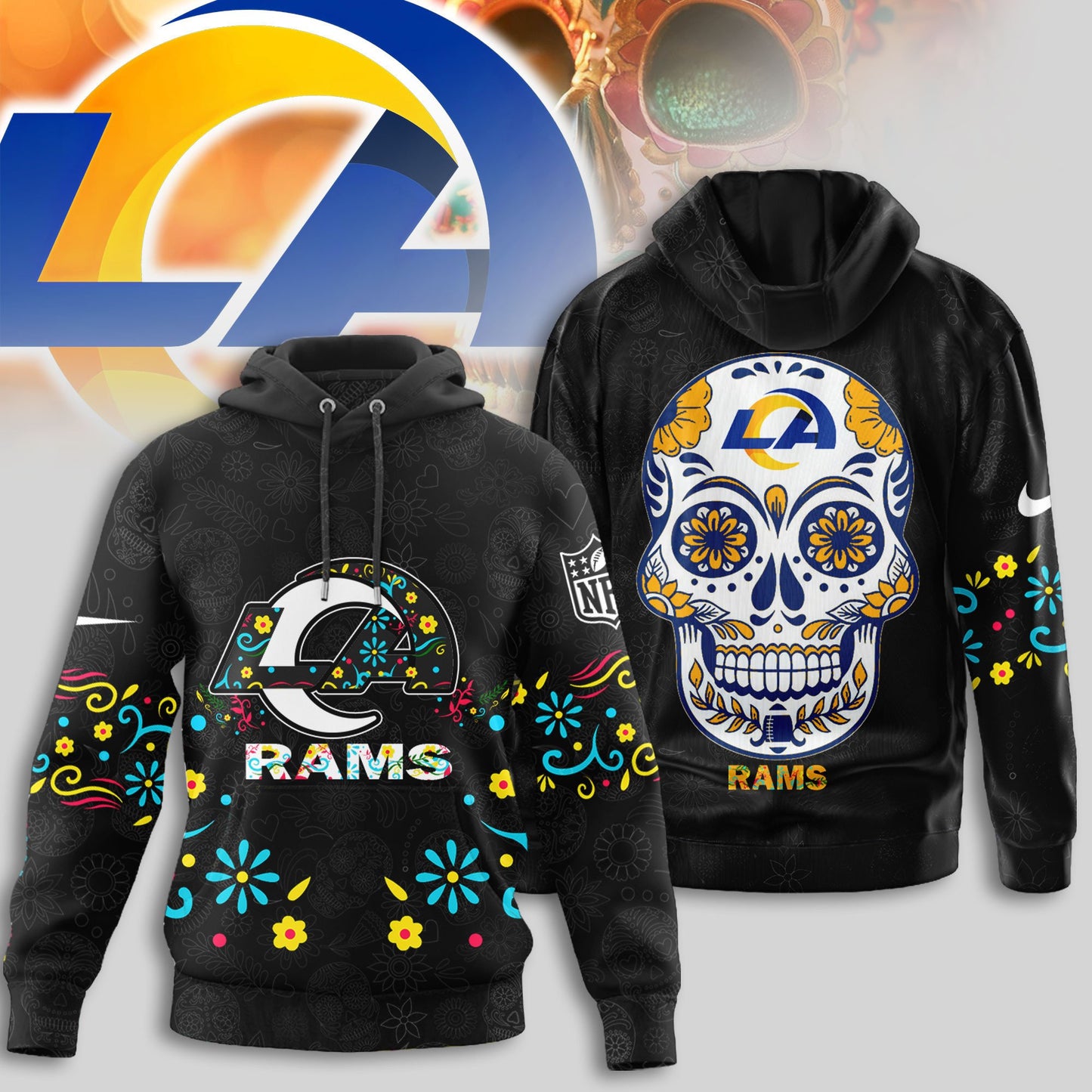 Los Angeles Rams | Premium Dia de los Muertos Limited Editions Hoodie MM