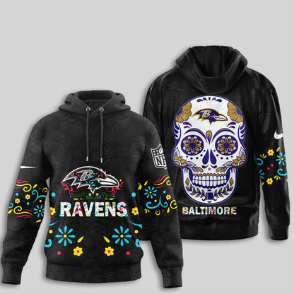 Baltimore Ravens | Premium Dia de los Muertos Limited Editions Hoodie MM