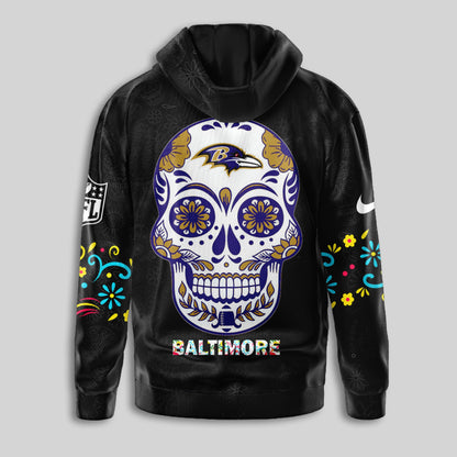 Baltimore Ravens | Premium Dia de los Muertos Limited Editions Hoodie MM