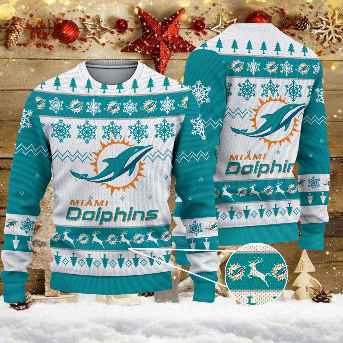 Miami Dolphins Ugly Sweater - Christmas Gift 1019