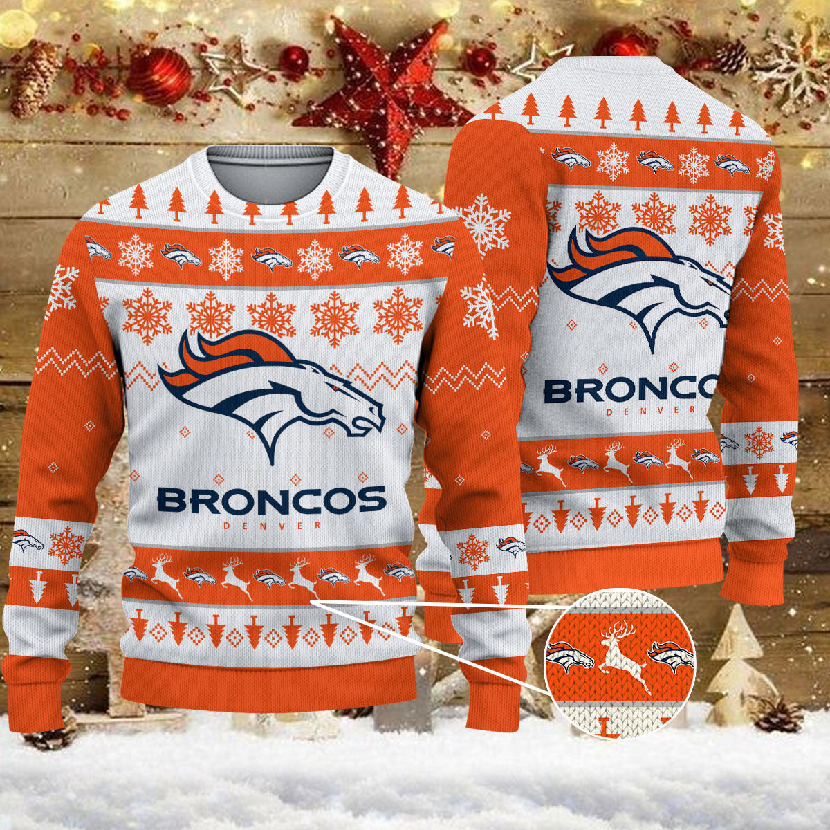 Denver Broncos Ugly Sweater - Christmas Gift 1010