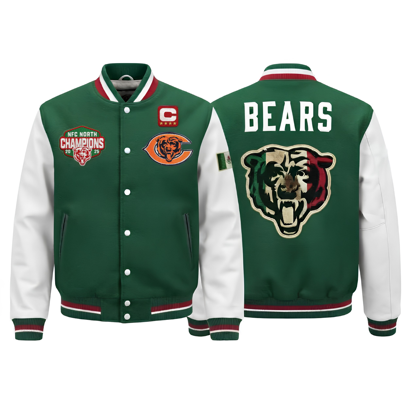 CHI Mexico NFC North Champions 2025 Patch Limited Baseball Jacket - Printed