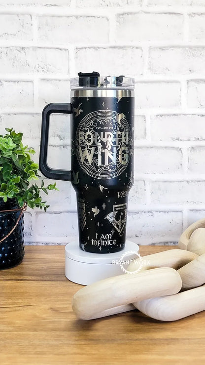 Dragon Fantasy Fourth Wing 40oz Tumbler - Gift For Book Lover TW74