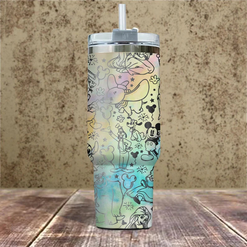 40 Oz DN Characters Multicolor Tumbler - Perfect Gift for Fans TZ41