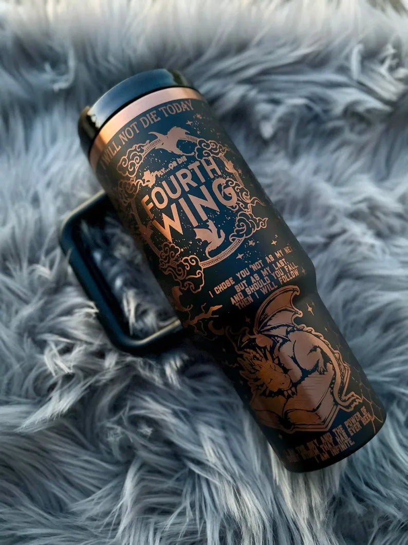 Dragon Fantasy Fourth Wing 40oz Tumbler - Gift For Book Lover DTT19