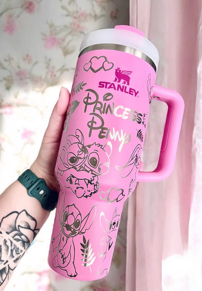 Angel and Stitch Engraved Tumbler 40oz