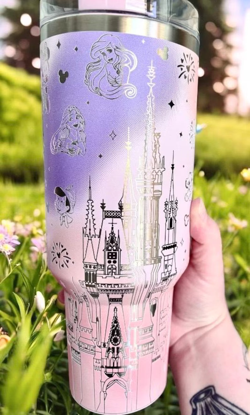 Magic Castle and Characters Personalized Name Engraved Tumbler 40oz