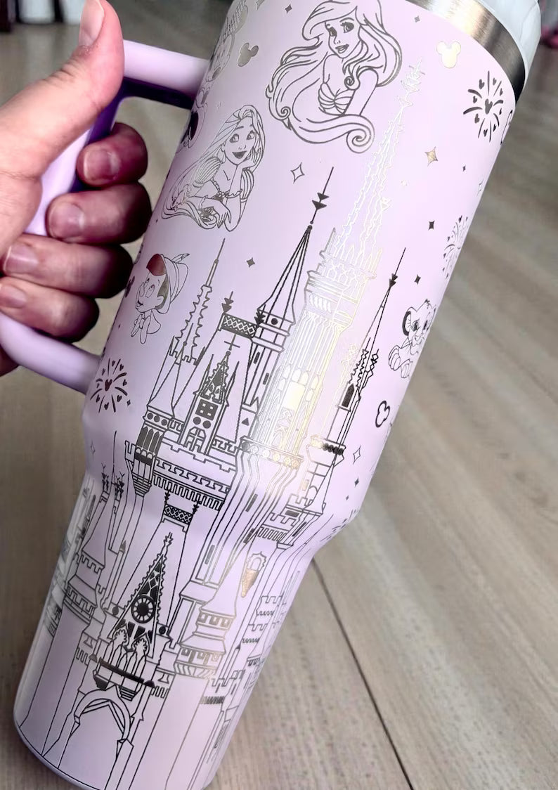 Magic Castle and Characters Personalized Name Engraved Tumbler 40oz
