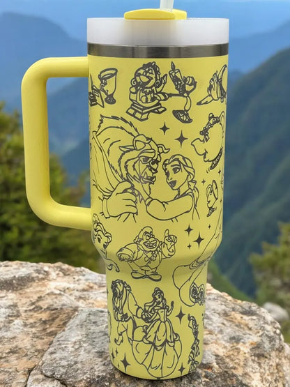 Beauty and the Beast Engraved Tumbler 40oz