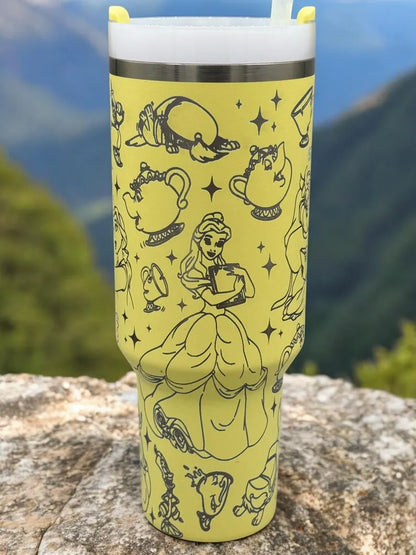 Beauty and the Beast Engraved Tumbler 40oz