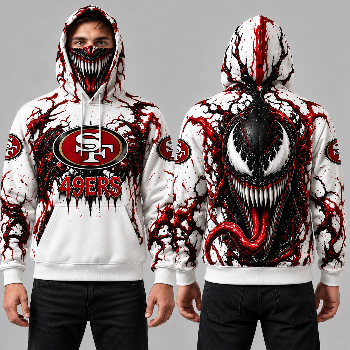 SF x Black Monster Mask Hoodie - Printed