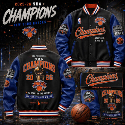 NYK 2026 NBA Finals Champions Limited Edition Varsity Jacket - Printed