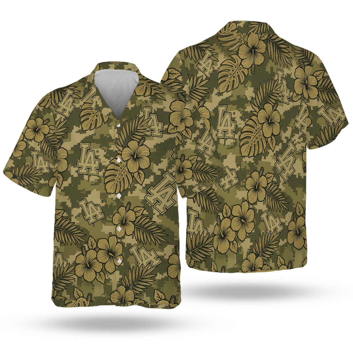 LAD Special Armed Forces Hawaiian Design Button Shirt V4