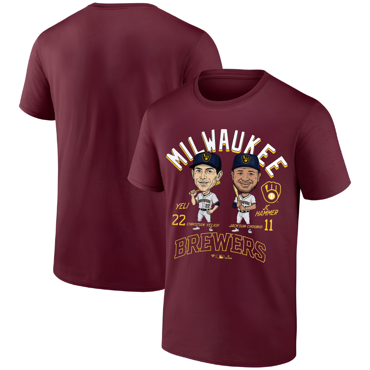 MIL 2026 Jackson Chourio & Christian Yelich Player Duo One Side T-Shirt - Printed