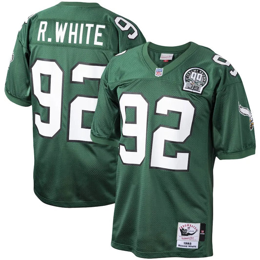 Reggie White Philadelphia Eagles  Throwback Retired Player Jersey - Green