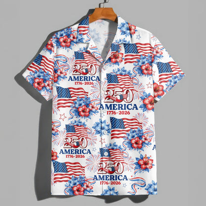 250 Years America 1776-2026 Patriotic Hawaiian Shirt