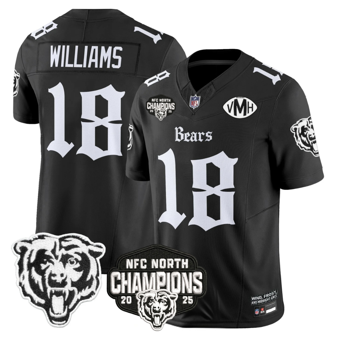 CHI 'Gothic Midway Legacy' NFC North Champions Patch Vapor Limited Jersey - All Stitched