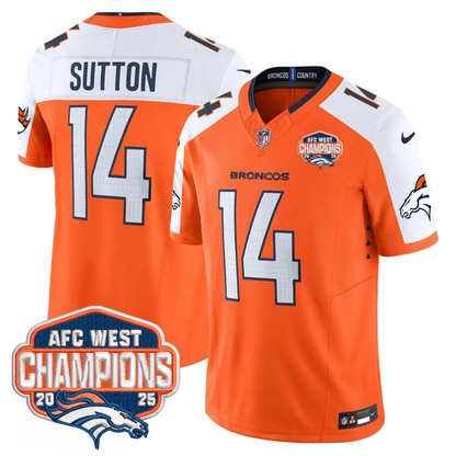 DEN AFC West Champions Patch Vapor Limited Jersey V2 - All Stitched