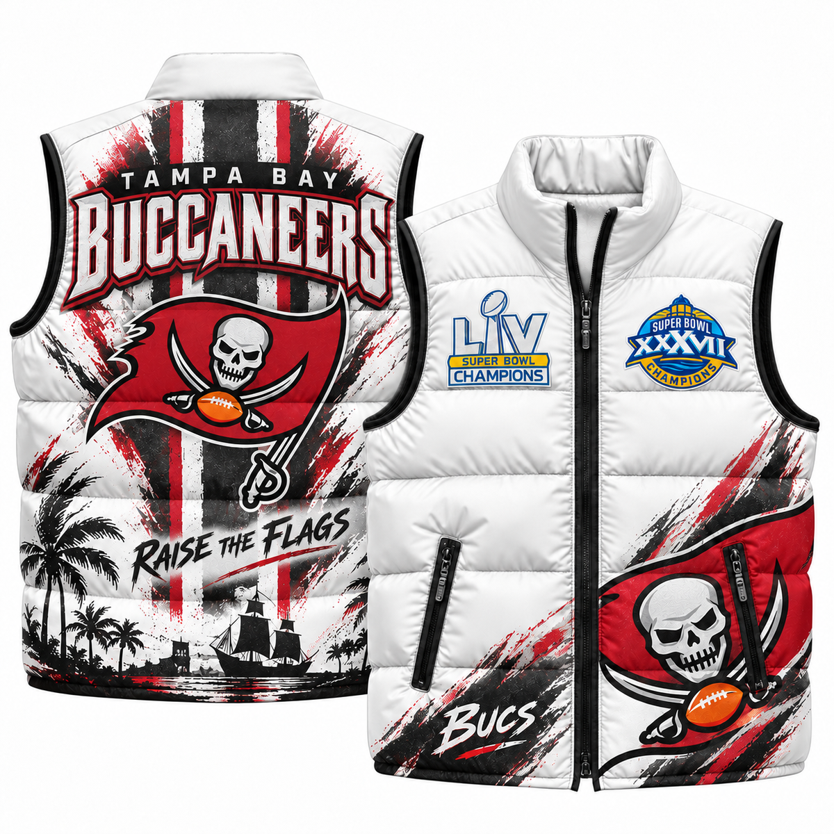 TB "Raise the Flags" Puffer Vest - Printed