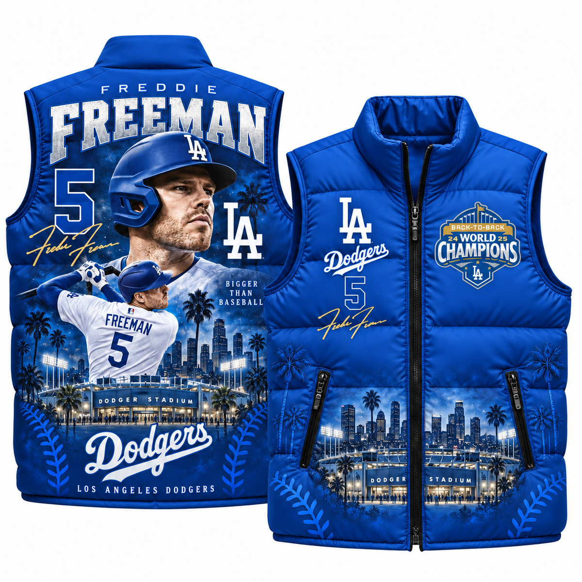 LAD #5 Freddie Freeman Puffer Vest - Printed