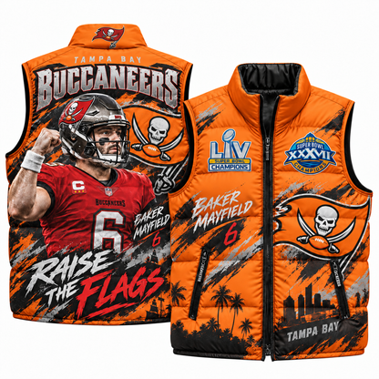 TB Baker Mayfield #6 Puffer Vest - Printed