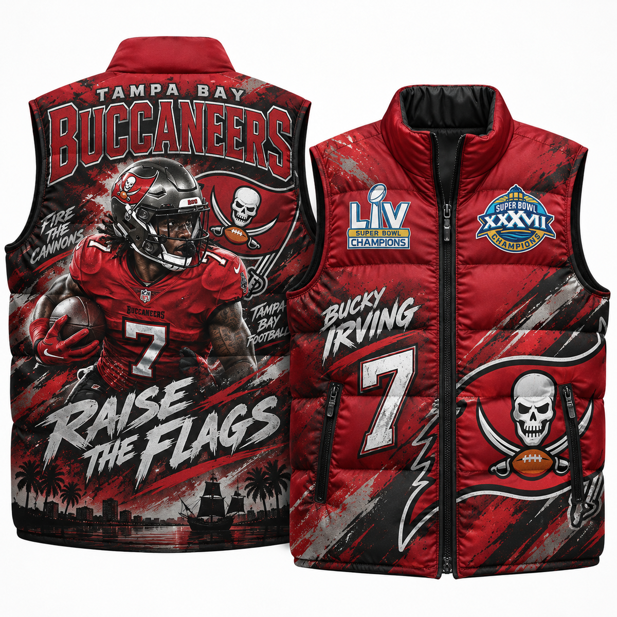 TB Bucky Irving #7 Puffer Vest - Printed