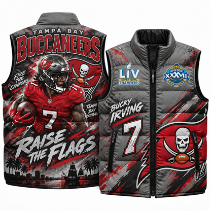 TB Bucky Irving #7 Puffer Vest - Printed