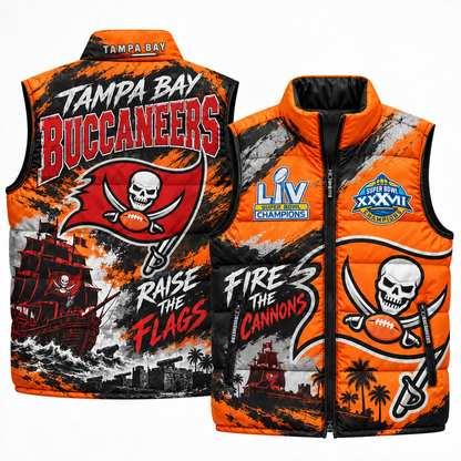 TB "Raise the Flags" Puffer Vest - Printed V3