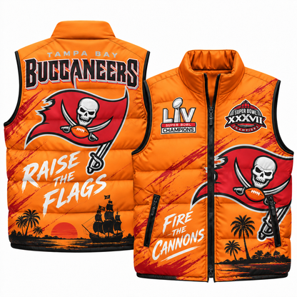 TB "Raise the Flags" Puffer Vest - Printed V4