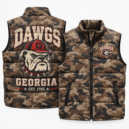 UGA 2026 Military Appreciation Camo Puffer Vest - Printed