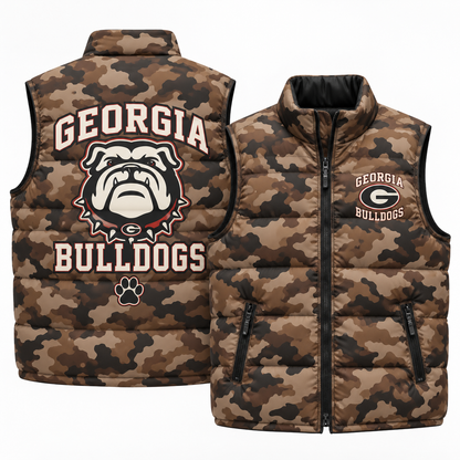 UGA 2026 Military Appreciation Camo Puffer Vest - Printed