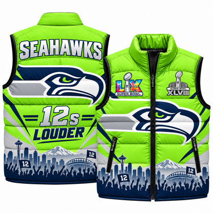 SEA "12s Louder" Edition Puffer Vest - Printed