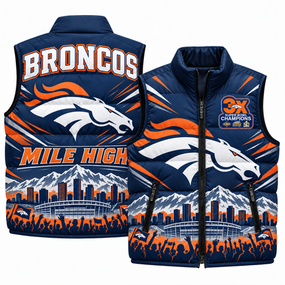 DEN "Mile High" Edition Puffer Vest - Printed V3