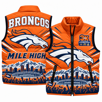 DEN "Mile High" Edition Puffer Vest - Printed V3