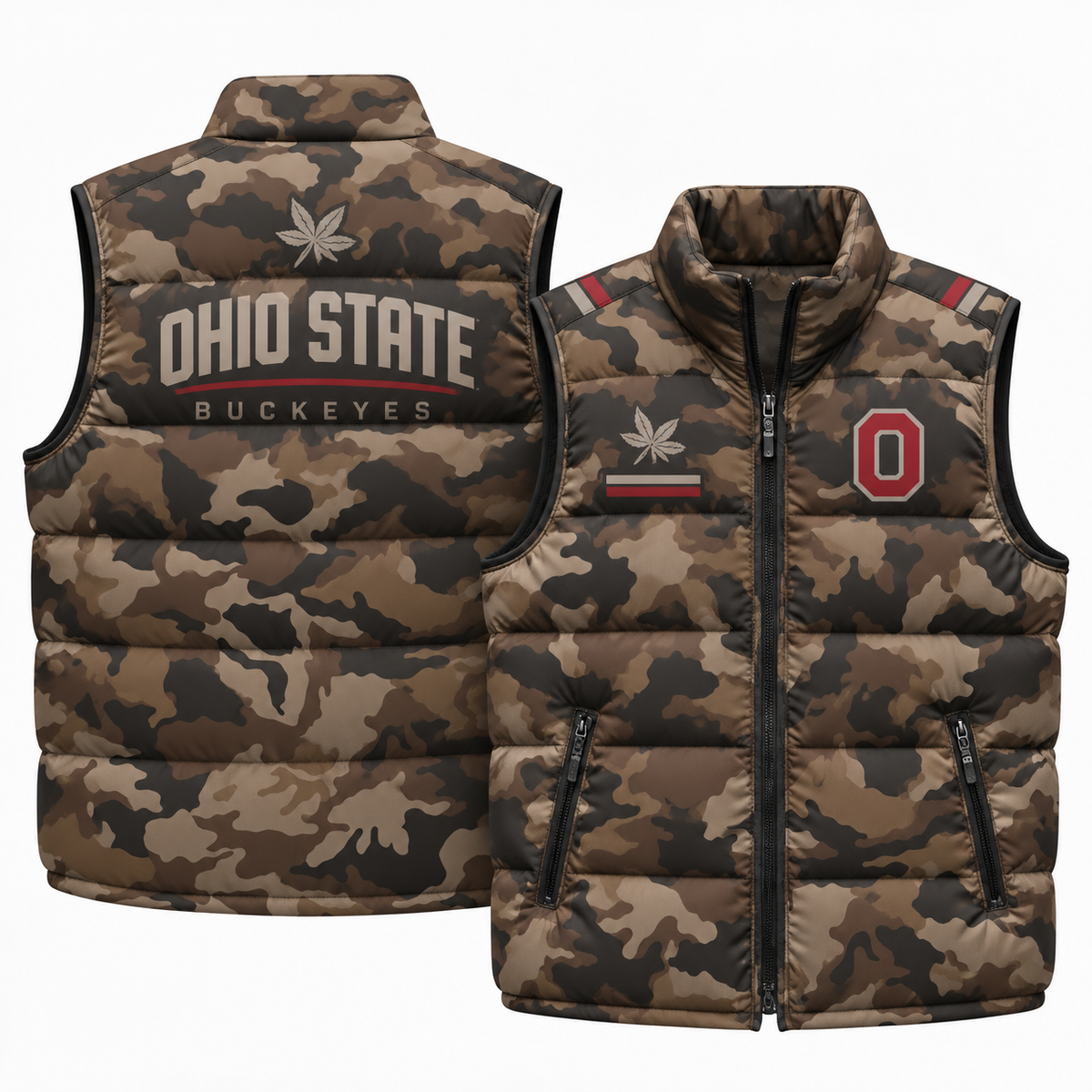 OSU 2026 Military Appreciation Camo Puffer Vest - Printed