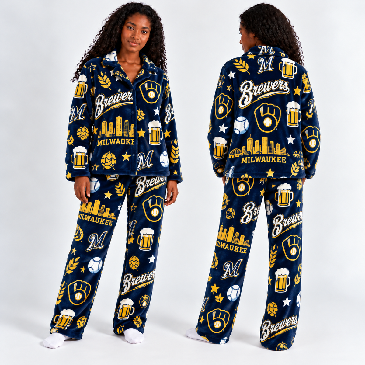 MIL Brew City Flannel Pajama Set - Printed