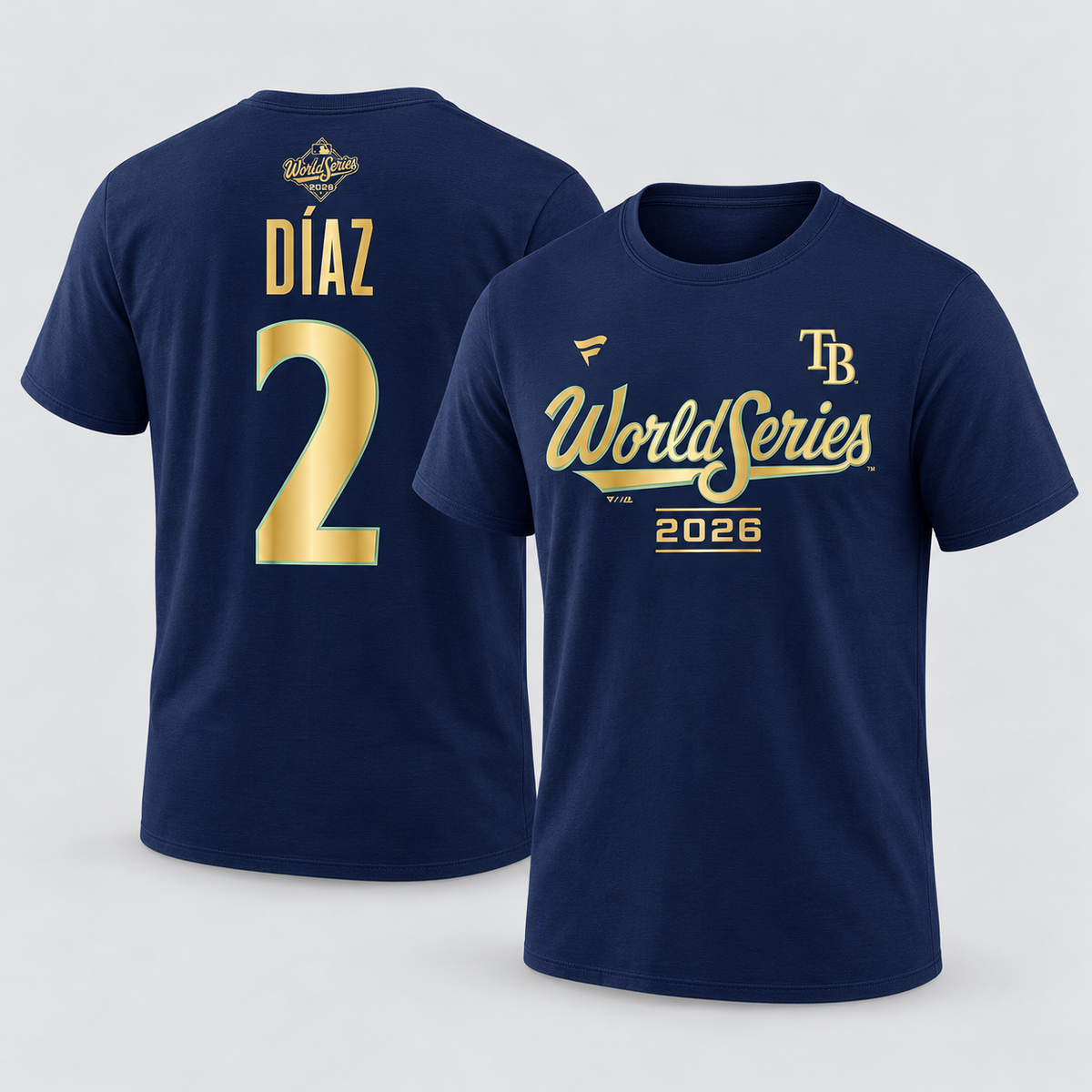 TBR American League Champions 2026 #2  Yandy Díaz Gold Edition Two Sides T-Shirt - Printed