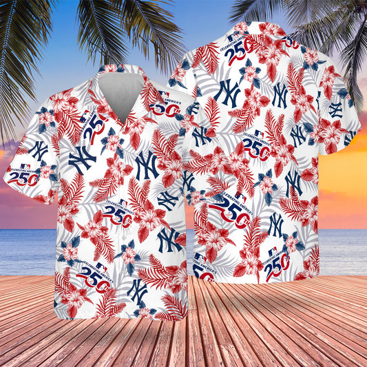 NYY Special Semiquincentennial Hawaiian Design Button Shirt