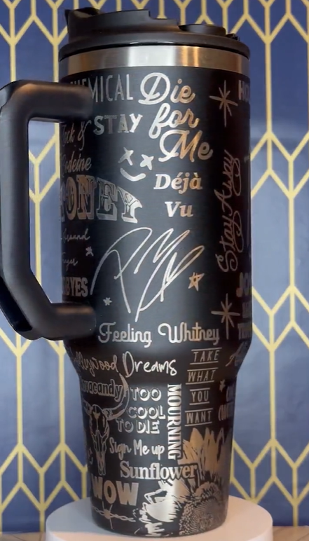 Post Malone Inspired 40oz Engraved Tumbler- 406TTTB142