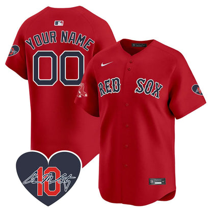 Red Sox Custom Jersey - Memorial Patch - All Stitched