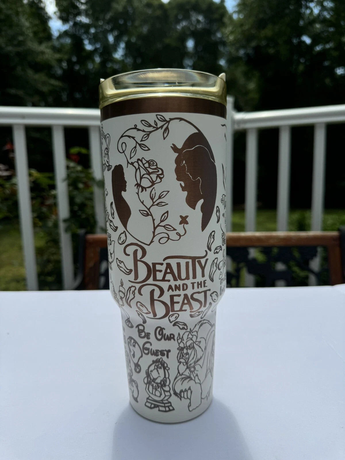 Beauty & the Beast Engraved Tumbler 40oz