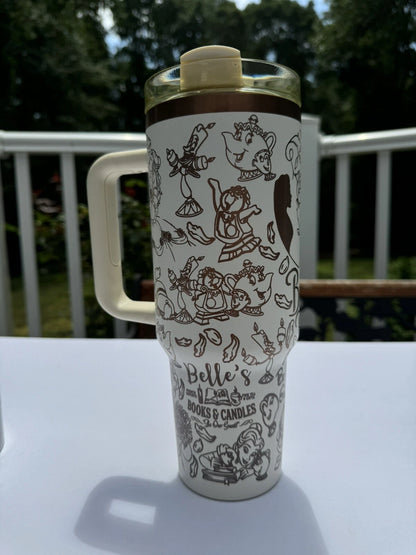 Beauty & the Beast Engraved Tumbler 40oz