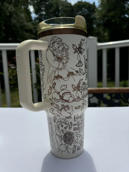 Beauty & the Beast Engraved Tumbler 40oz