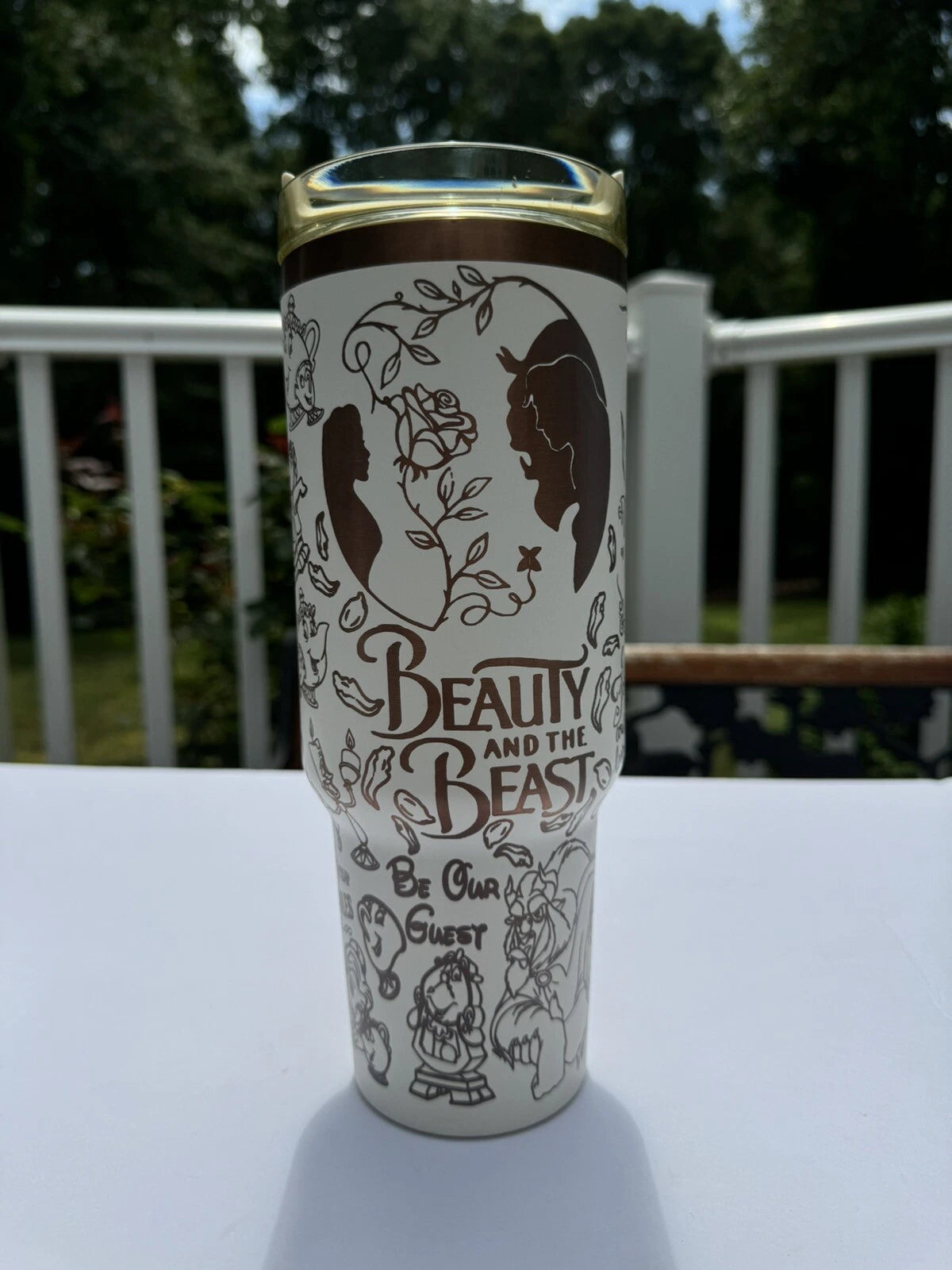 Beauty & the Beast Engraved Tumbler 40oz