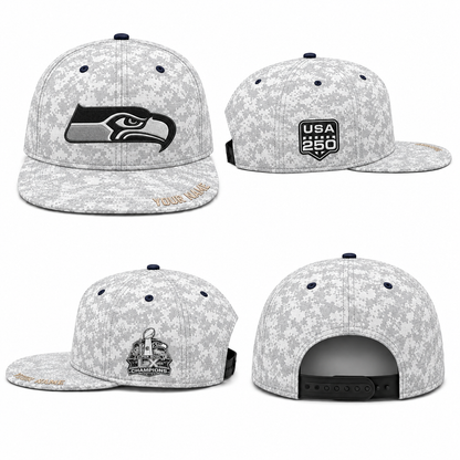 SEA Salute To Service Personalized Snapback Cap - Printed