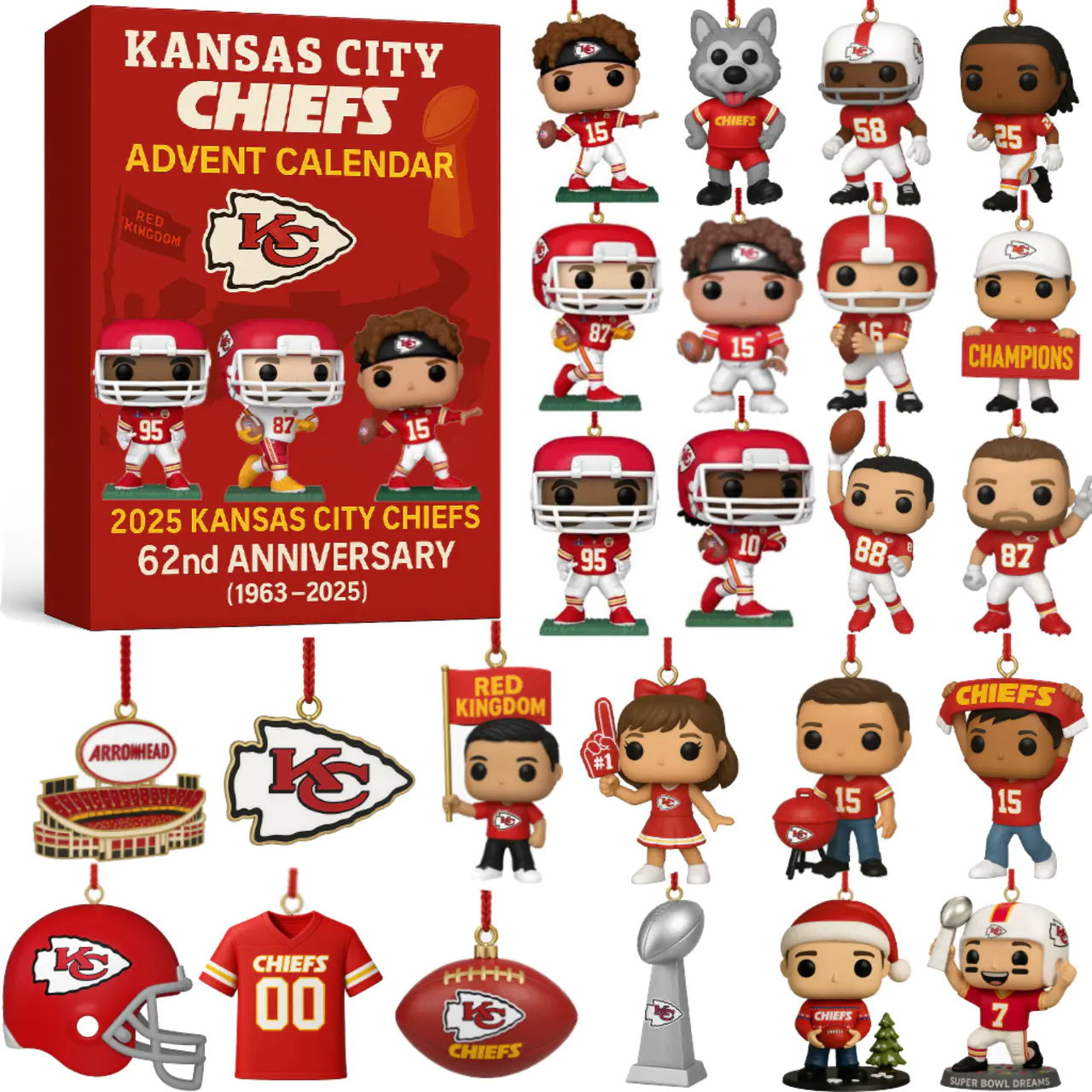 🏈 Kansas City Chiefs 62nd Anniversary Advent Calendar 1963-2025