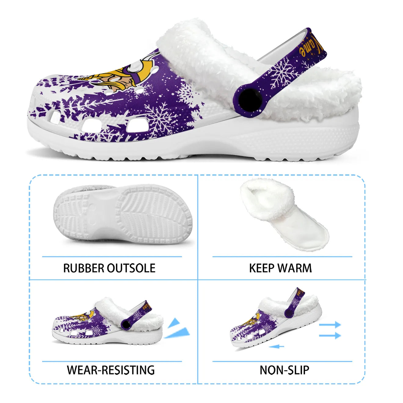 MIN Fleece-Lined Clogs - Comfortable in Winter