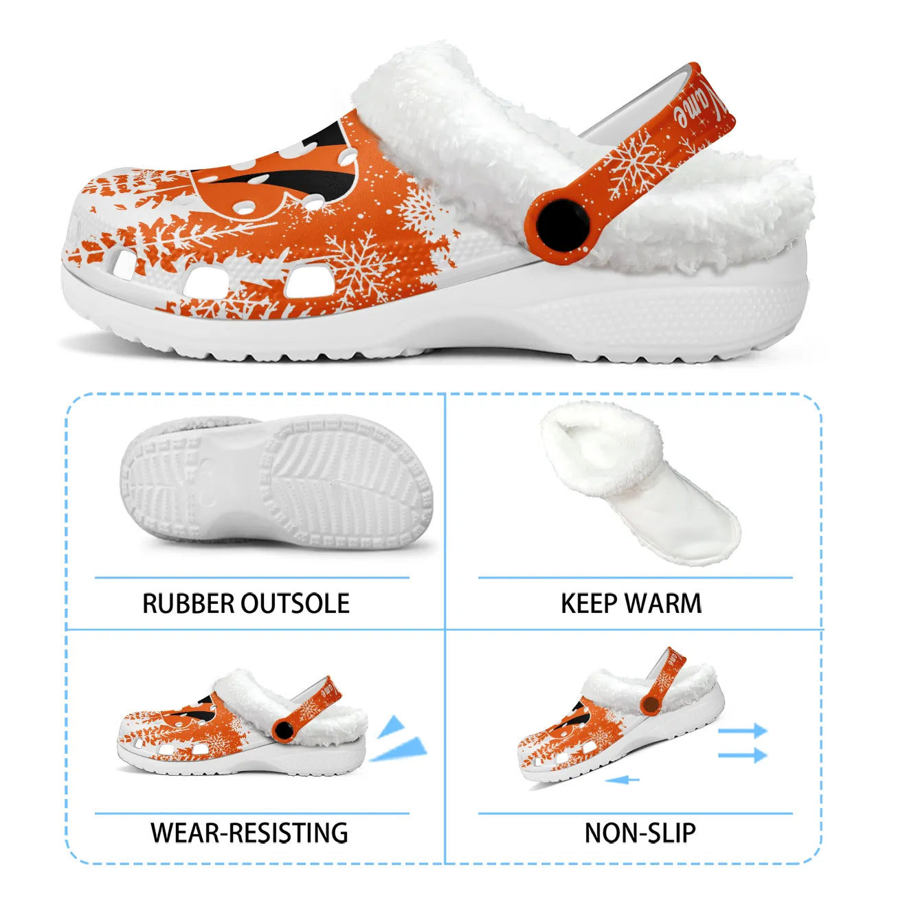 CIN Fleece-Lined Clogs - Comfortable in Winter